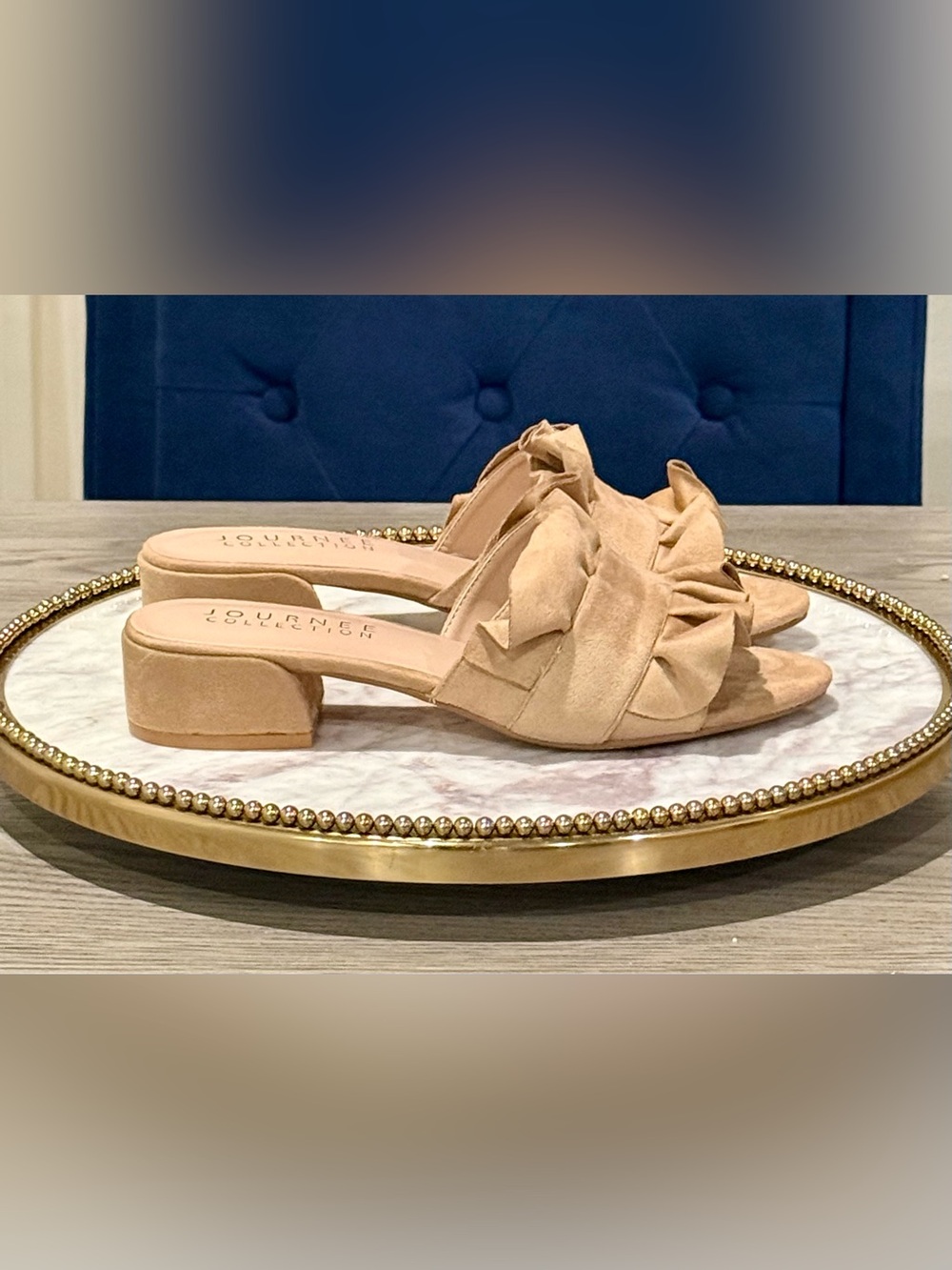Journee Collection Nude Slide Mules Sandals | Color: Nude | Sz. 7 (NWB)